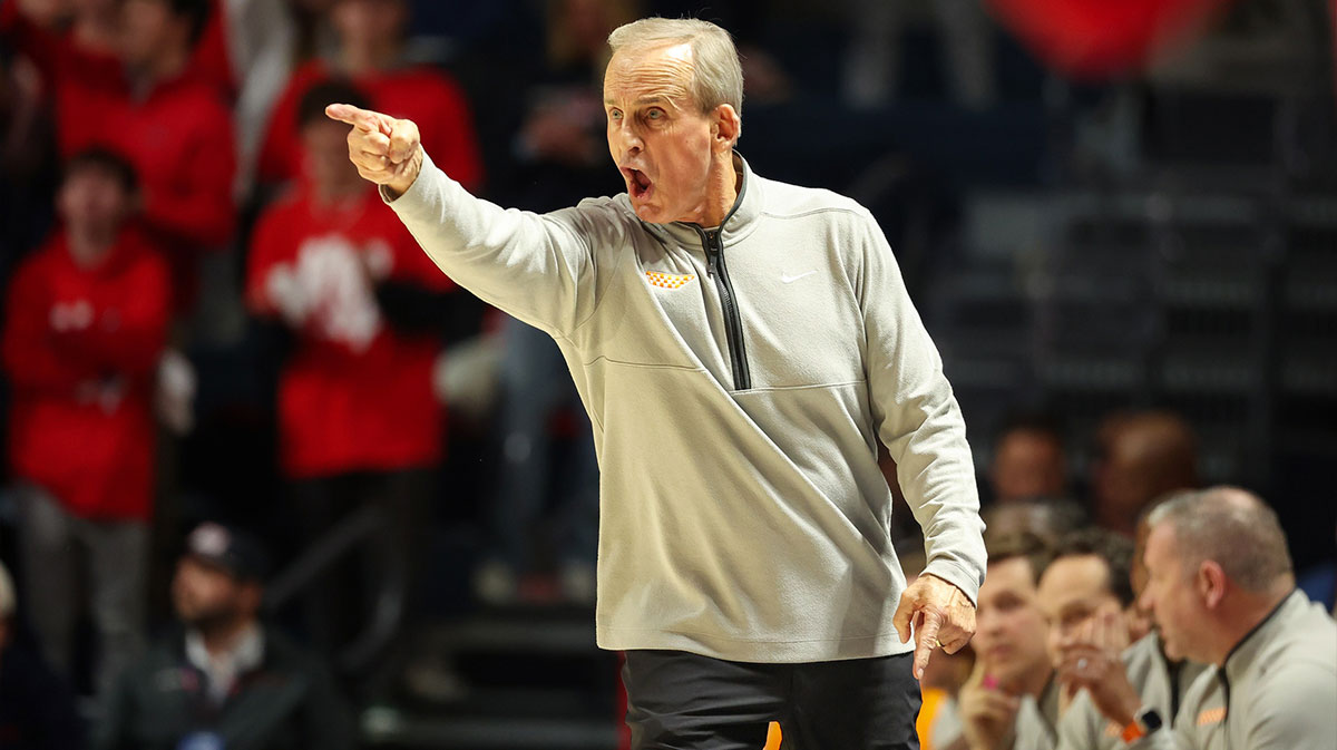 Tennessee Volunteers head coach Rick Barnes reacts against the Mississippi Rebels during the first half at The Sandy and John Black Pavilion at Ole Miss.