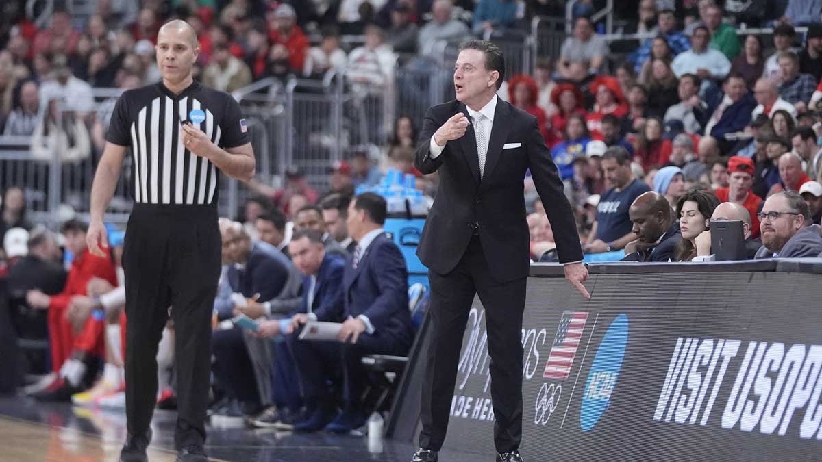 St. John's Red Storm head coach Rick Pitino reacts during the first half against the Omaha Mavericks at Amica Mutual Pavilion.
