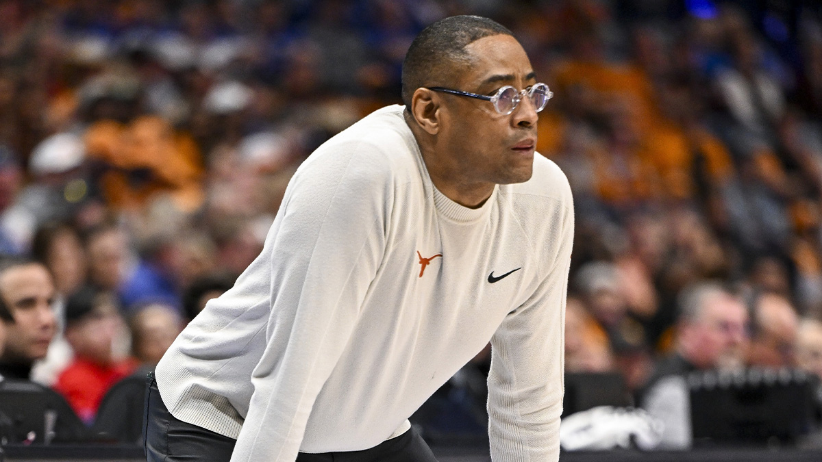 Texas Longhorns head coach Rodney Terry watches his team against the Tennessee Volunteers during the second half at Bridgestone Arena.