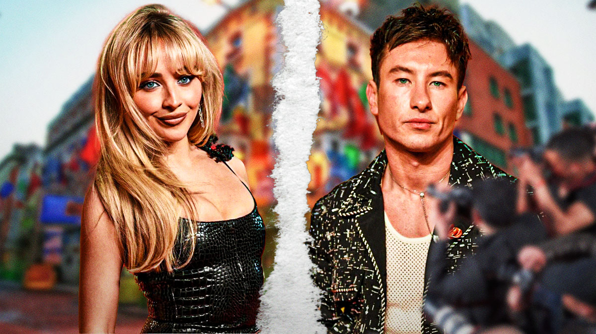Sabrina Carpenter and her ex boyfriend Barry Keoghan, they announced their breakup in 2024, with Dublin, Ireland, background, where the Short n' Sweet Tour visited.