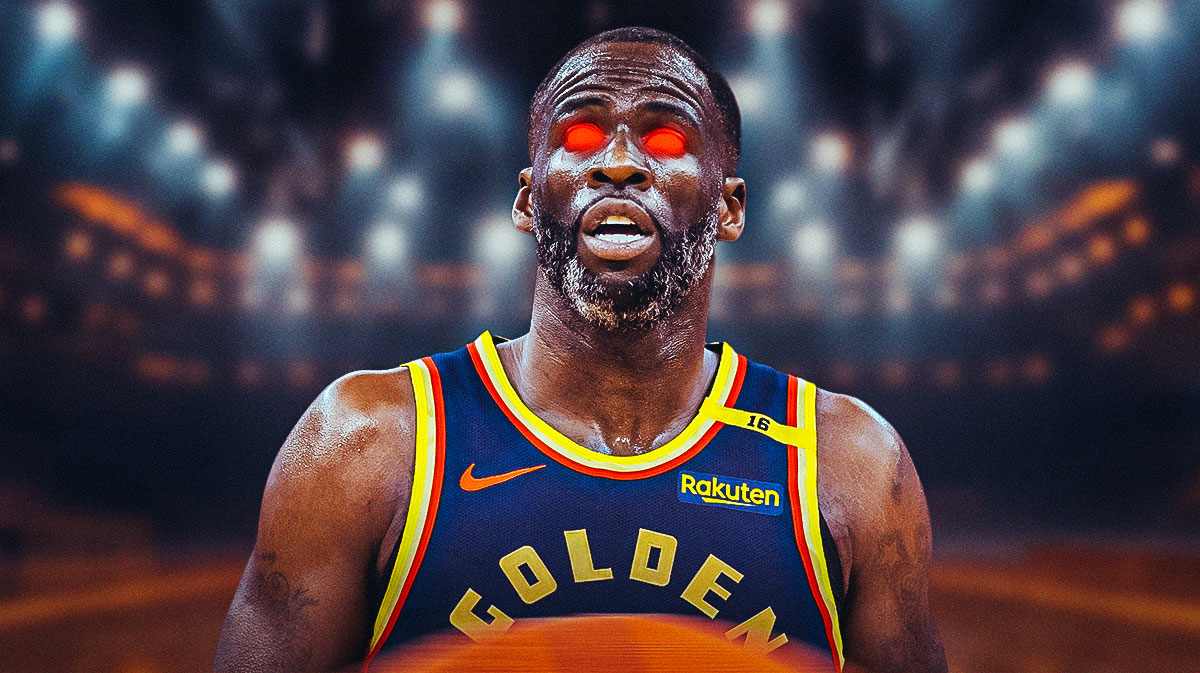 Spooky vibes around a Vampire-looking Draymond Green with glowing red eyes