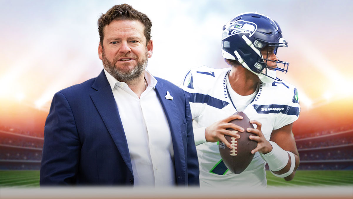 Seahawks' Geno Smith facing away from GM John Schneider