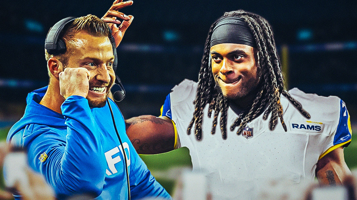 Sean McVay, and Davante Adams in a Rams jersey.
