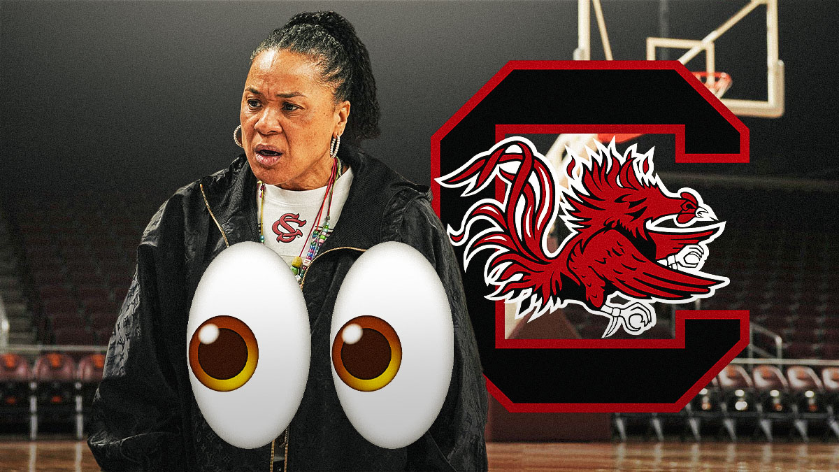 Dawn Staley, South Carolina Gamecocks logo, eyes symbols