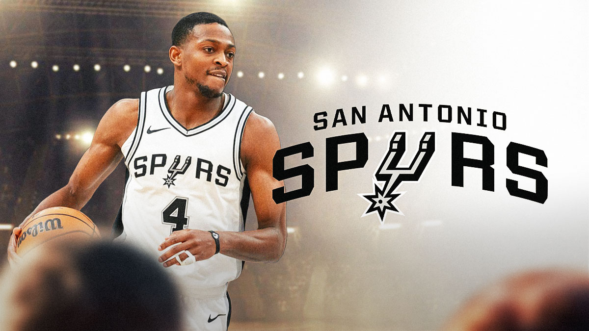 De'Aaron Fox, San Antonio Spurs logo, fire symbols and shocked symbols