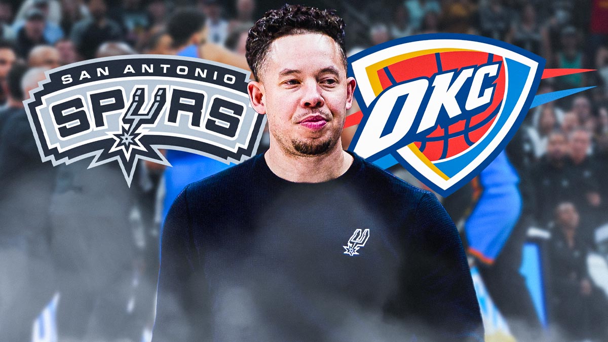 Mitch Johnson image, considering a CP story on the incident itself is already posted, is it possible to use a picture of the actual near brawl in the background, Spurs logo, Thunder logo