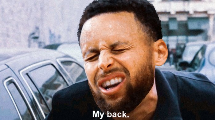 Warriors' Stephen Curry as Spider-Man in Spider-Man 2, my back meme