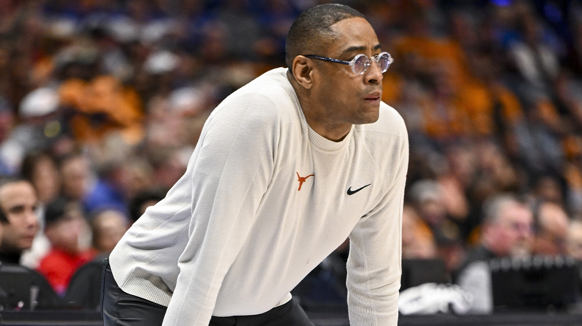 Texas Longhorns head coach Rodney Terry watches his team against the Tennessee Volunteers during the second half at Bridgestone Arena.