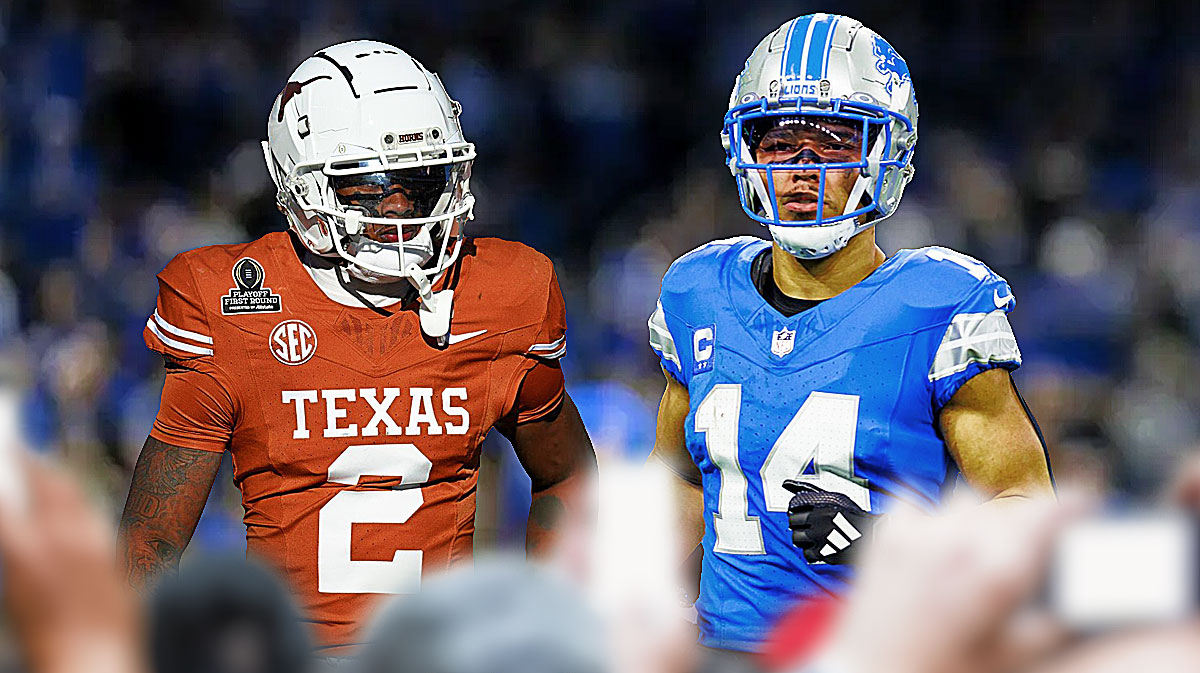 Texas wide receiver Matthew Golden with Amon-Ra St. Brown standing next to him.