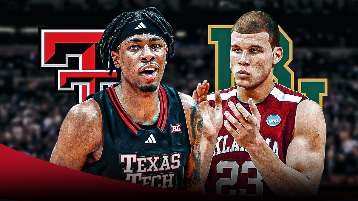 JT Toppin and Blake Griffin, Texas Tech and Baylor logos, fire symbols