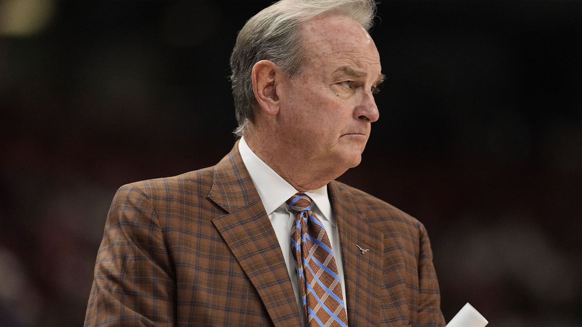 Texas Longhorns head coach Vic Schaefer watches his team against the LSU Lady Tigers during the first half.