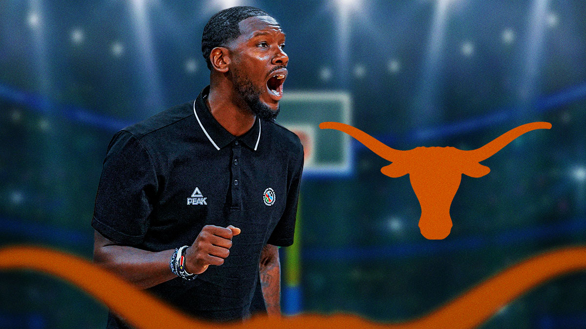 Rockets coach Royal Ivey with Texas Longhorns logo with fired Rodney Terry