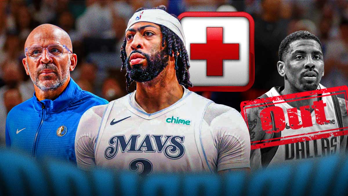 Mavericks' Anthony Davis with Jason Kidd and injured Kyrie Irving