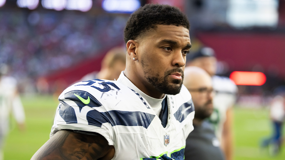 Seattle Seahawks Defensive End Dr'mont Jones (55) against Arizona Cardinals at the State Stadium. 