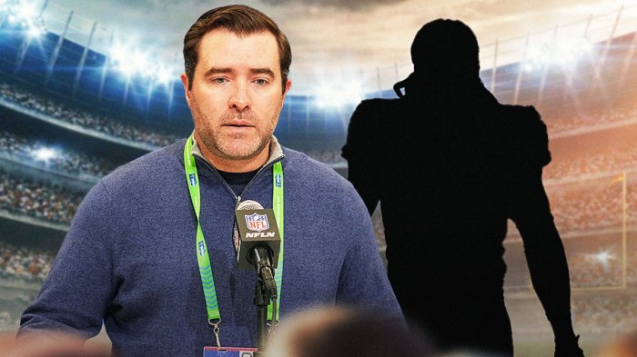 Brian Callahan next to the blacked-out silhouette of Chidobe Awuzie