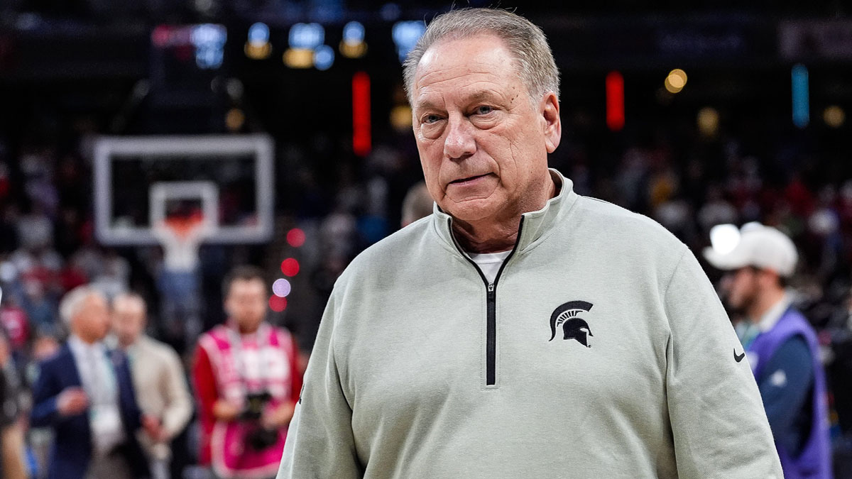 Michigan State head coach Tom Izzo walks off the court after 77-74 loss to Wisconsin at the Big Ten Tournament semifinal at Gainbridge Fieldhouse in Indianapolis, Ind. on Saturday, March 15, 2025.