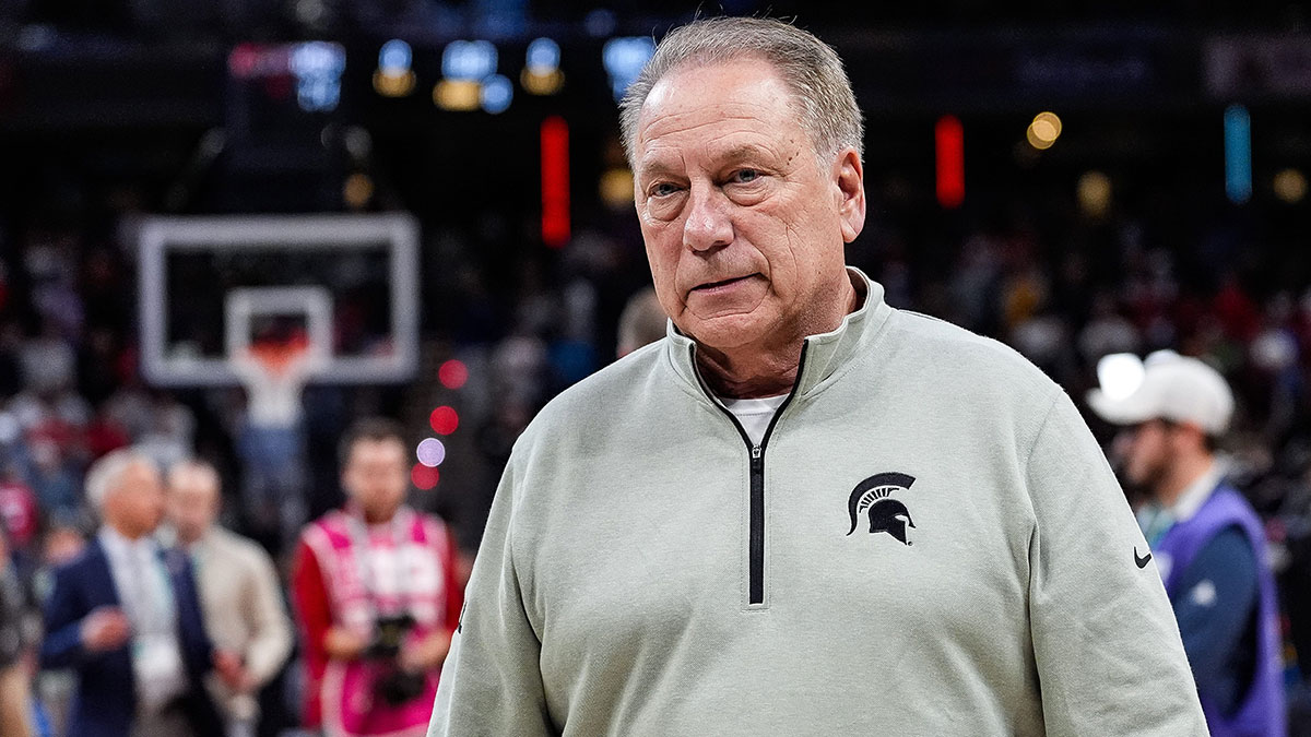 Michigan State head coach Tom Izzo walks off the court after 77-74 loss to Wisconsin at the Big Ten Tournament semifinal at Gainbridge Fieldhouse in Indianapolis, Ind. on Saturday, March 15, 2025.