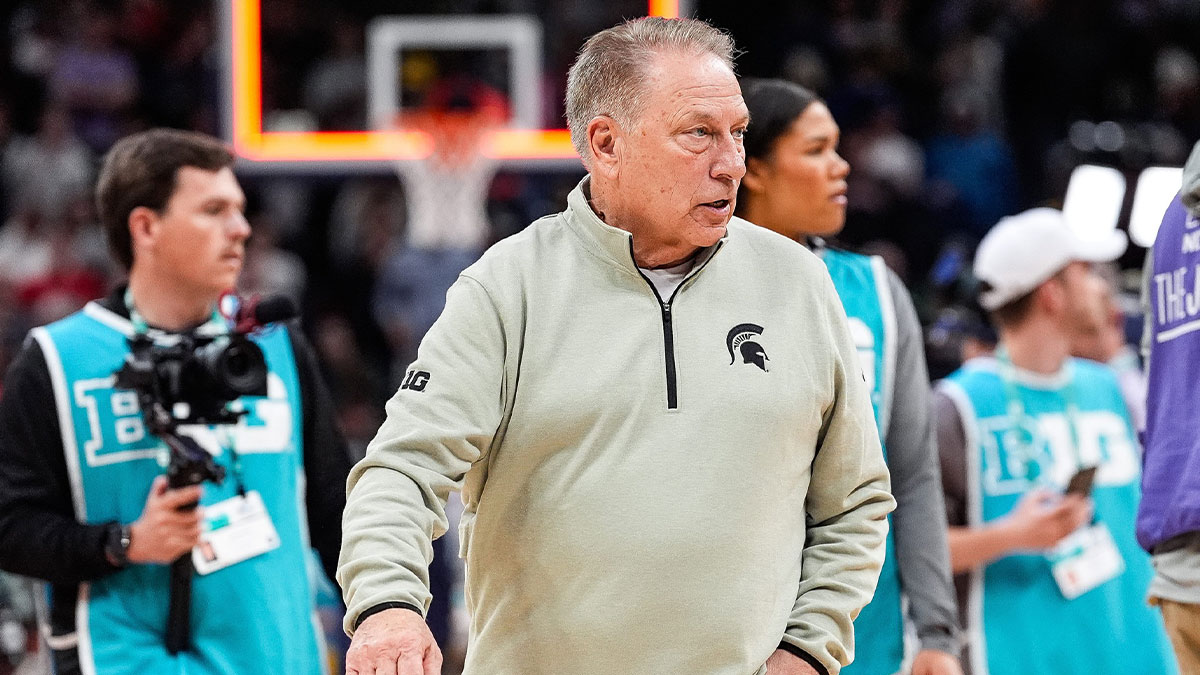 Michigan State head coach Tom Izzo walks off the court after 77-74 loss to Wisconsin at the Big Ten Tournament semifinal at Gainbridge Fieldhouse in Indianapolis, Ind. on Saturday, March 15, 2025.