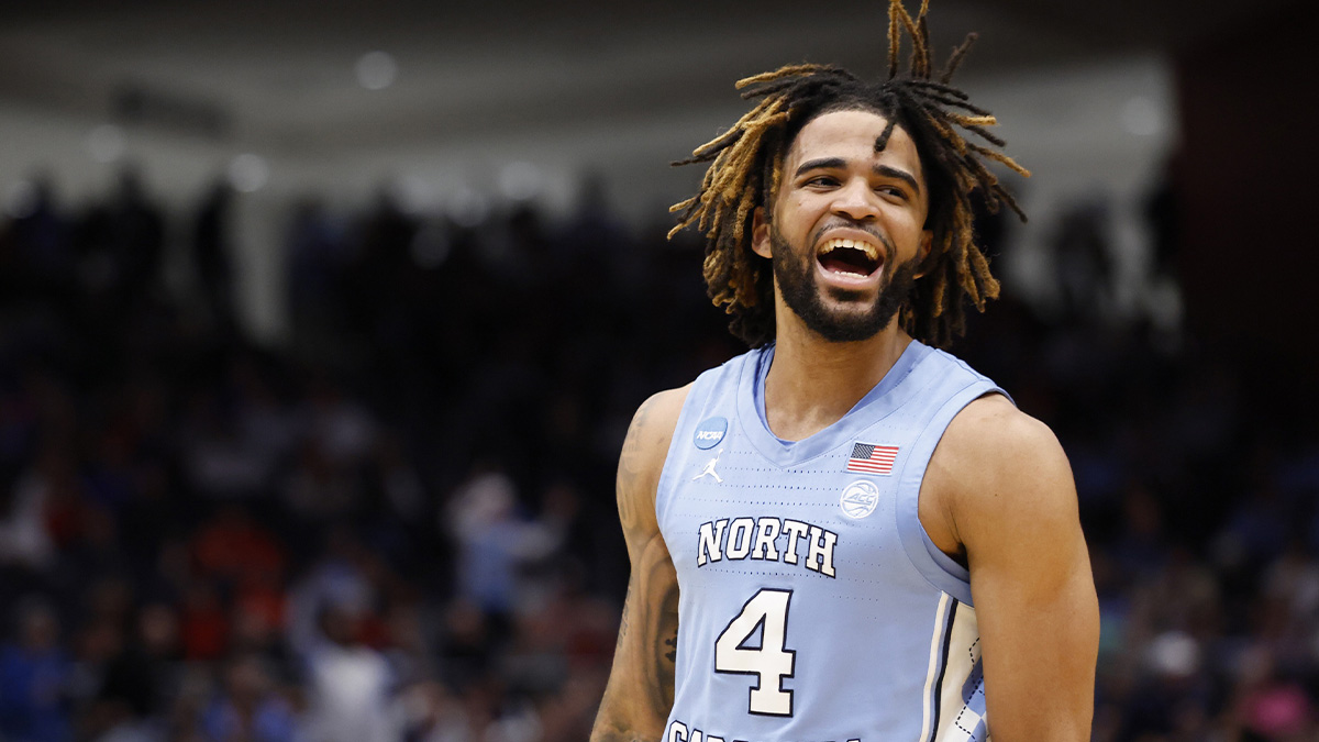 North Carolina Tar Heels guard RJ Davis (4) reacts in the first half against the San Diego State Aztecs at UD Arena.