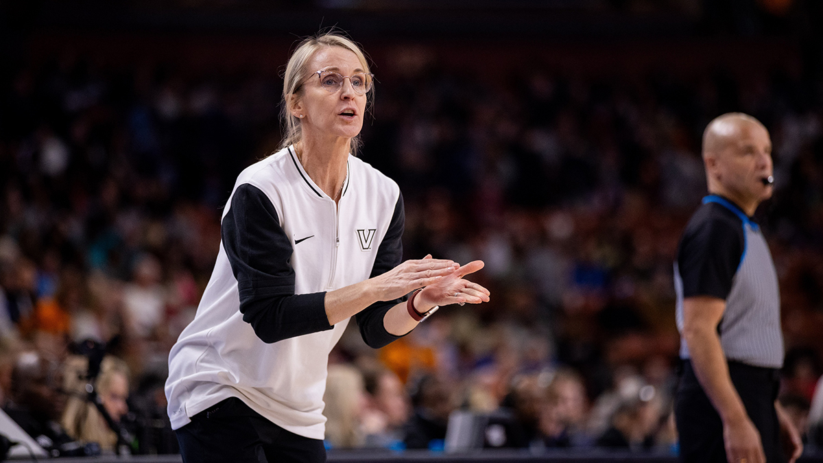 Vanderbilt Commodores head coach Shea Ralph directs her team against the Tennessee Lady Vols during the first half.