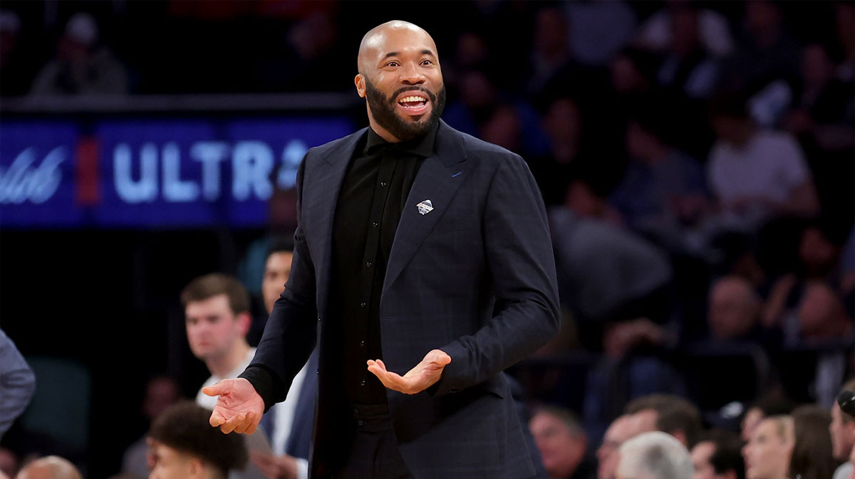 Villanova Wildcats head coach Kyle Neptune reacts during the first half against the Connecticut Huskies at Madison Square Garden.