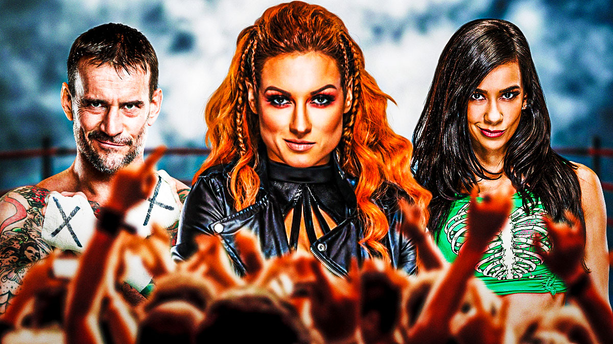 WWE Stars CM Punk and his wife, AJ Lee, with Becky Lynch, who called them out following Monday Night RAW on Netflix.