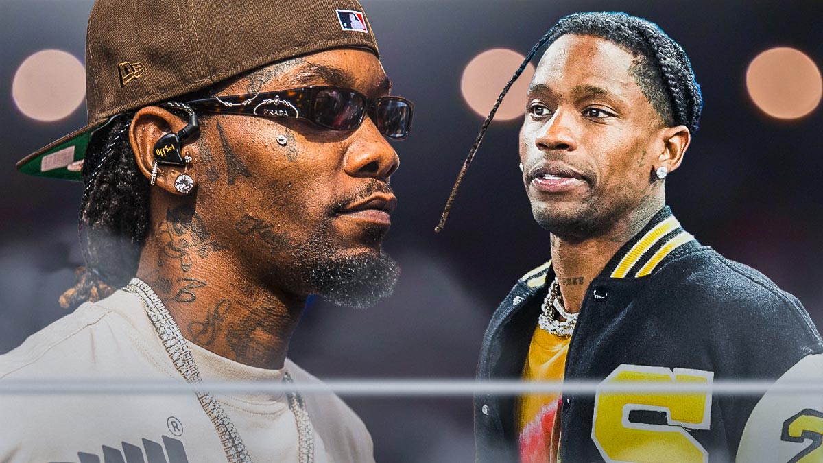 Offset with Travis Scott, whose WWE slap went viral.