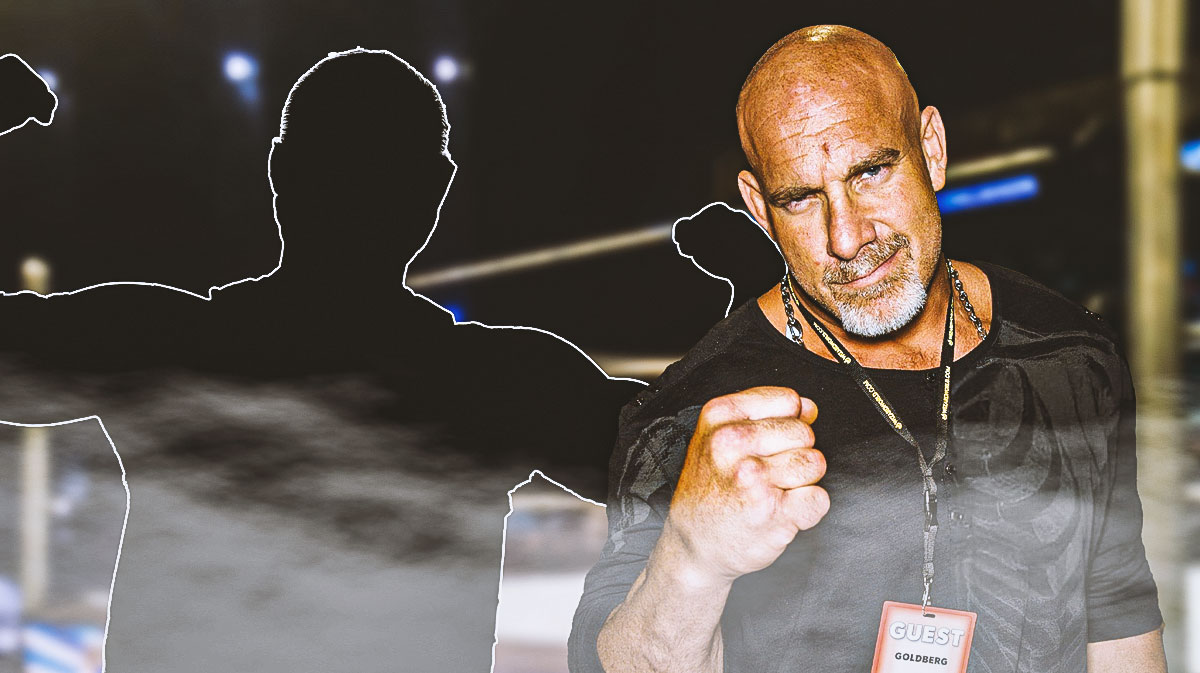 Silhouette of TNA star Nic Nemeth, aka Dolph Ziggler, and WWE legend Goldberg.