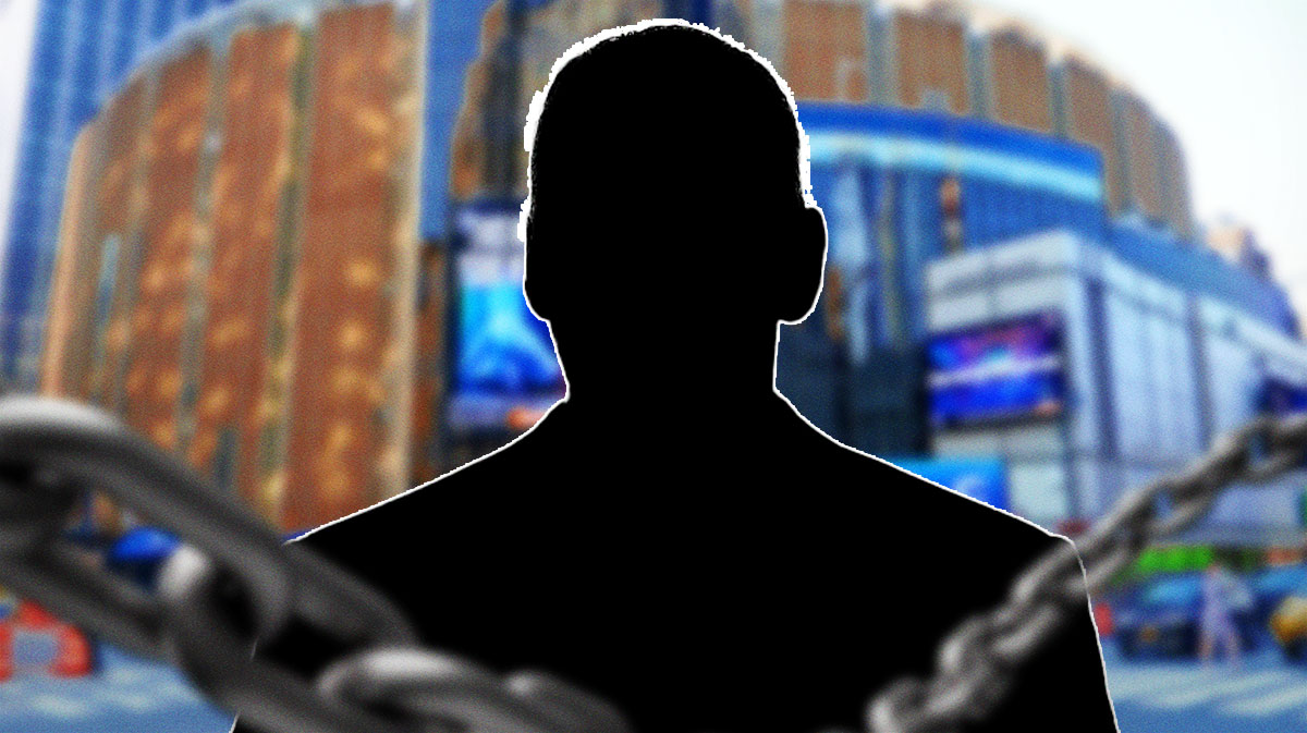Former WWE chairman Vince McMahon, who sported a new look at New York Knicks-Miami Heat game with Madison Square Garden background.