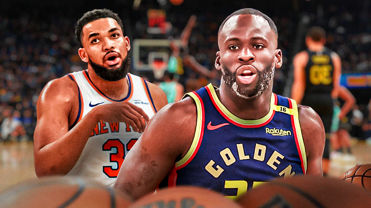 Warriors veteran Draymond Green next to Knicks center Karl-Anthony Towns