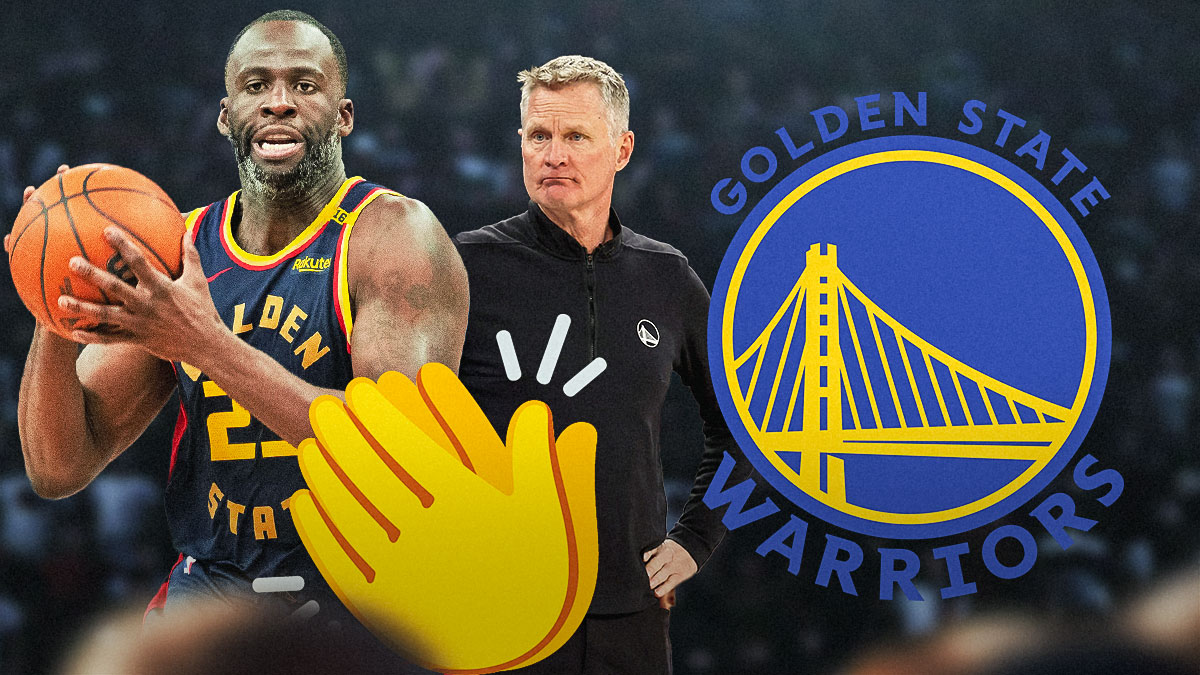 Draymond Green, Steve Kerr, GS Warriors logo, clap symbols