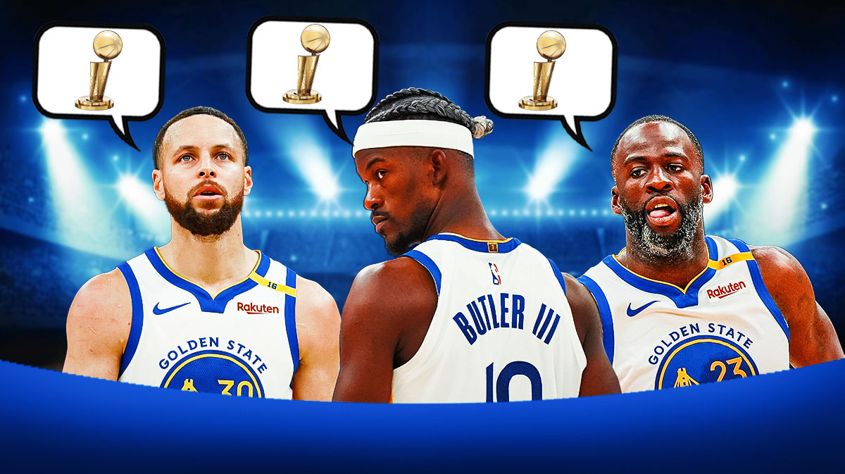 Warriors' Jimmy Butler, Stephen Curry, and Draymond Green thinking about championship