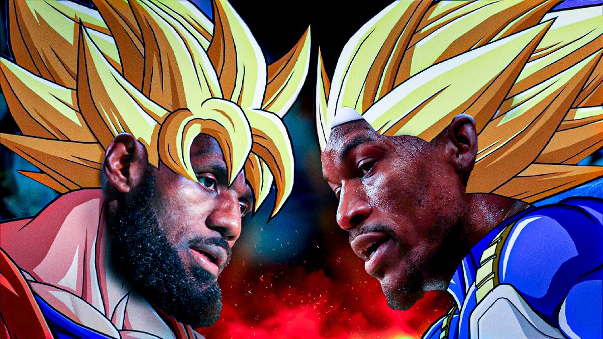 Lebron James and Jimmy Butler face to face like Goku and Vegeta