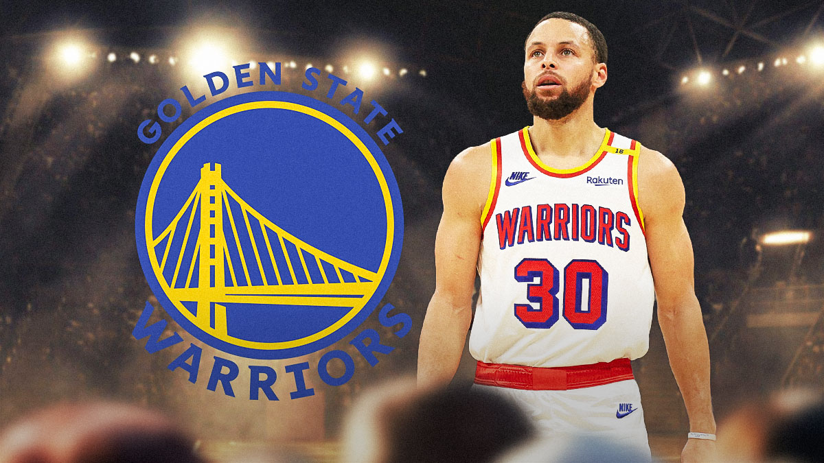 Stephen Curry, Golden State Warriors logo, fire symbols