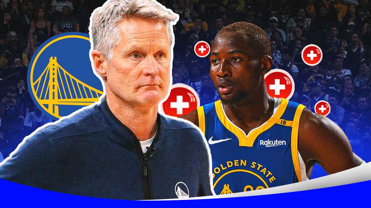 Steve Kerr, Jonathan Kuminga, Golden State Warriors logo, injury symbols