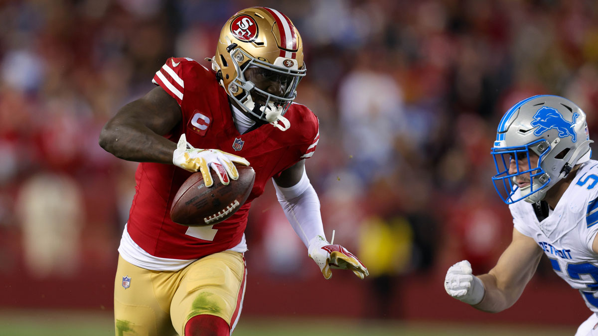 San Francisco 49ers wide receiver Deebo Samuel Sr. (1) during the game against the Detroit Lions at Levi's Stadium.