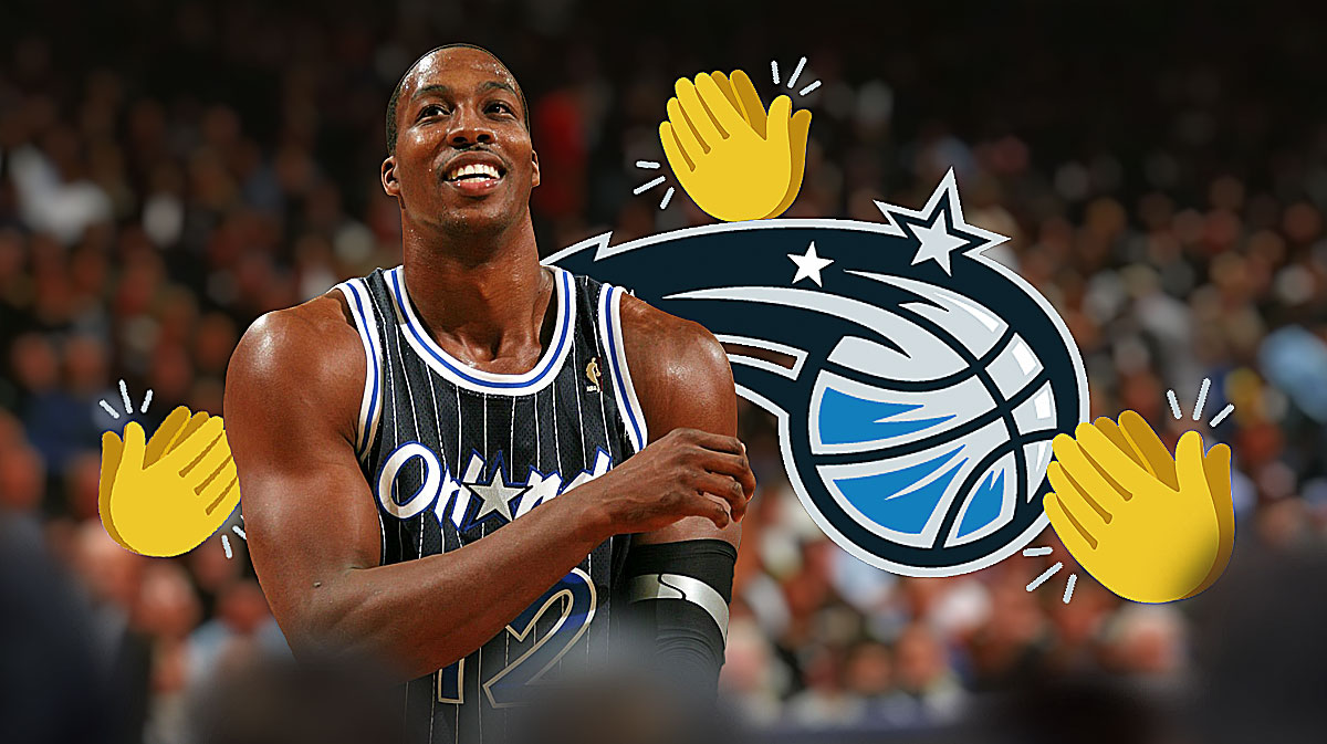 Dwight Howard, Orlando Magic logo, clap symbols
