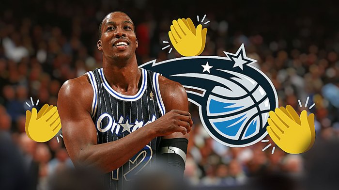 Dwight Howard, Orlando Magic logo, clap symbols