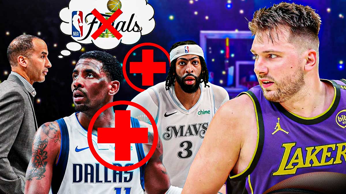 Mavericks' Nico Harrison, Kyrie Irving, Anthony Davis no NBA championship while injured next to Luka Doncic