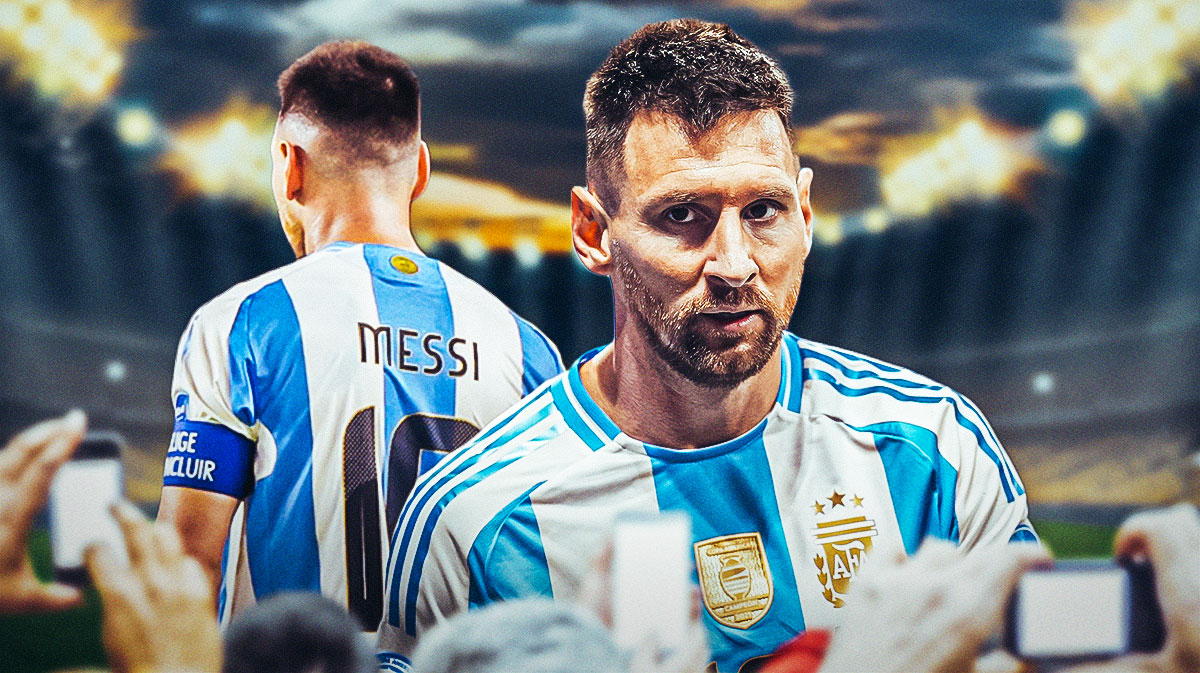 Lionel Messi in Argentina jersey in action
