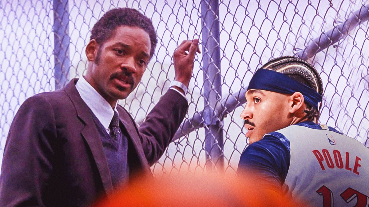 Wizards' Jordan Poole as the kid with Will Smith