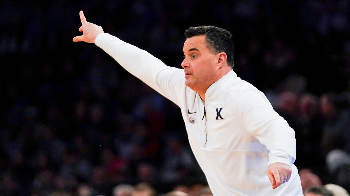 Xavier Musketeers head coach Sean Miller coaches in the second half of the NCAA Big East Conference Tournament quarterfinals game between the Xavier Musketeers and Marquette Golden Eagles, Thursday, March 13, 2025, at Madison Square Garden in New York City. Golden Eagles won 89-87.