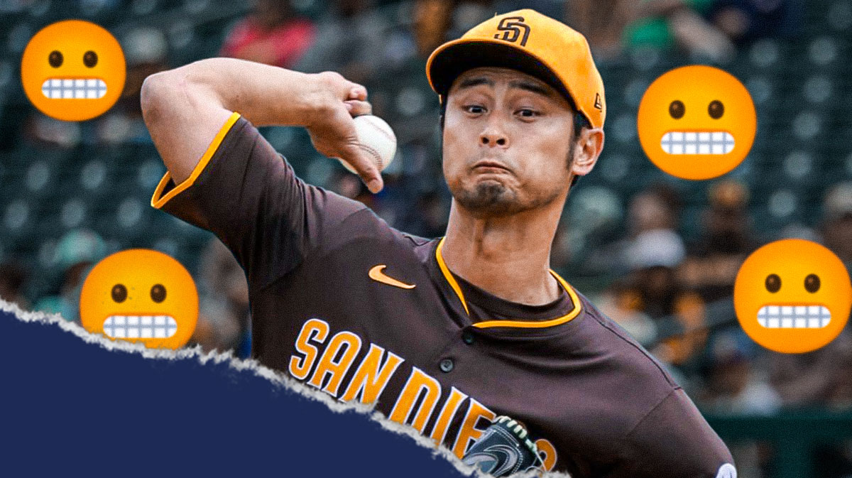 Yu Darvish surrounded by 😬 emojis