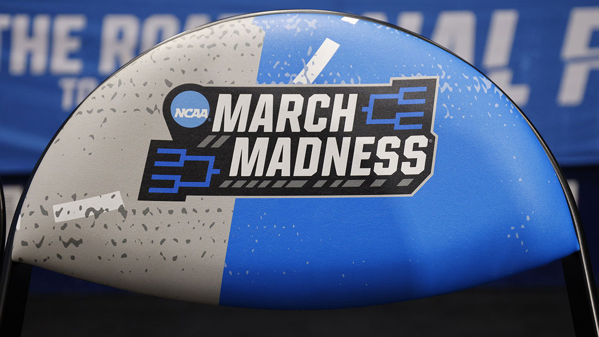 General view of “Match Madness” logo during First Four Practic at UD Arena.