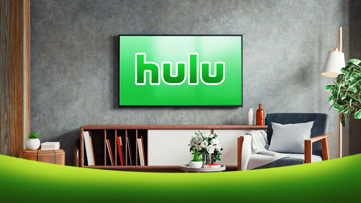 Hulu logo on TV.