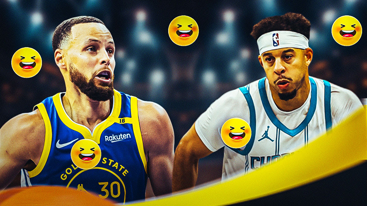 Warriors G Steph Curry next to Hornets G Seth Curry surrounded by laughing emojis
