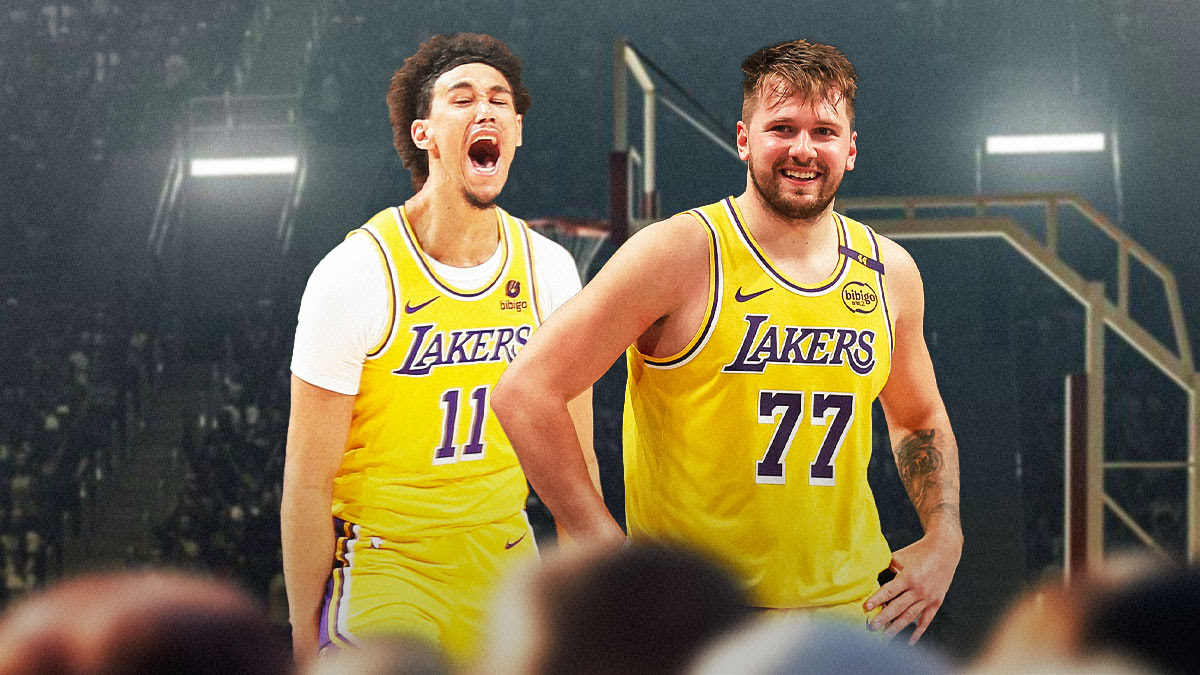 Lakers Jaxson Hayes next to Lakers Luca Doncic