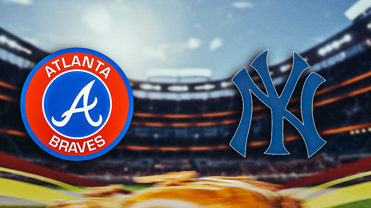 Braves logo next to smaller Yankees logo