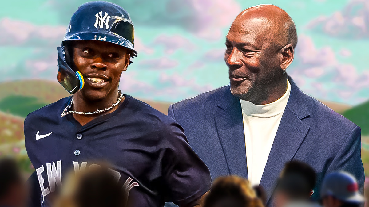 Yankees Jazz Chisholm Jr. next to Michael Jordan