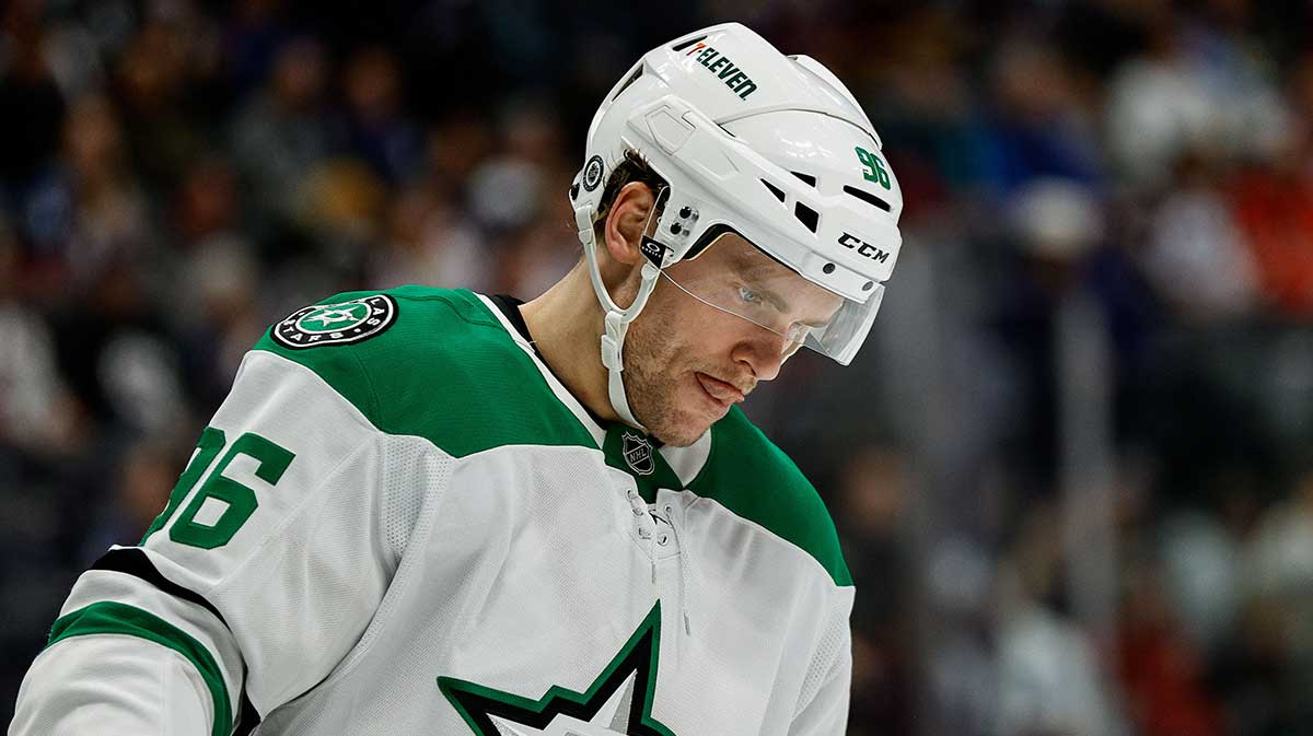 Dallas Stars right wing Mikko Rantanen (96) in the second period against the Colorado Avalanche at Ball Arena.